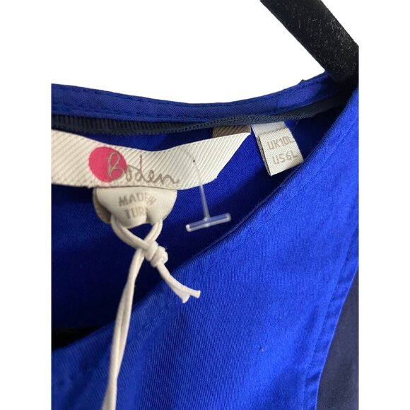 NWT Boden Helena Blue Colorblock Chino Knee Length Cotton Blend Sheath Dress-sz - Picture 6 of 10